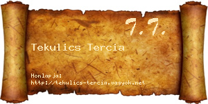 Tekulics Tercia névjegykártya